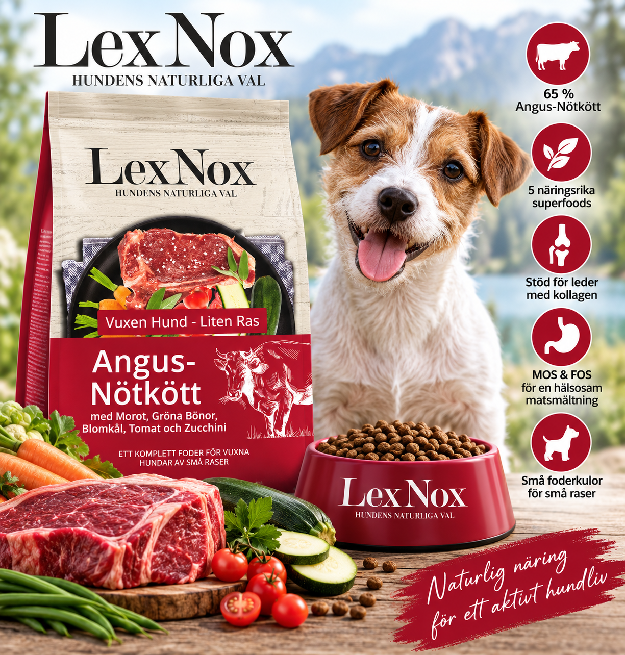 LexNox Superfood Angus Nötkött hundfoder för små hundar