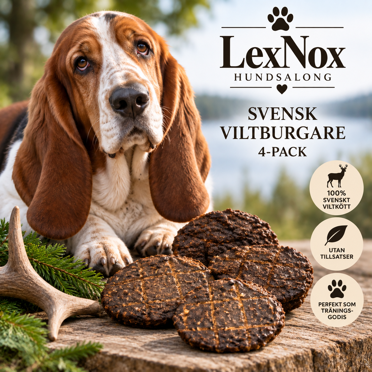 Emmzo Svensk Viltburgare 4-pack 100 g hundgodis